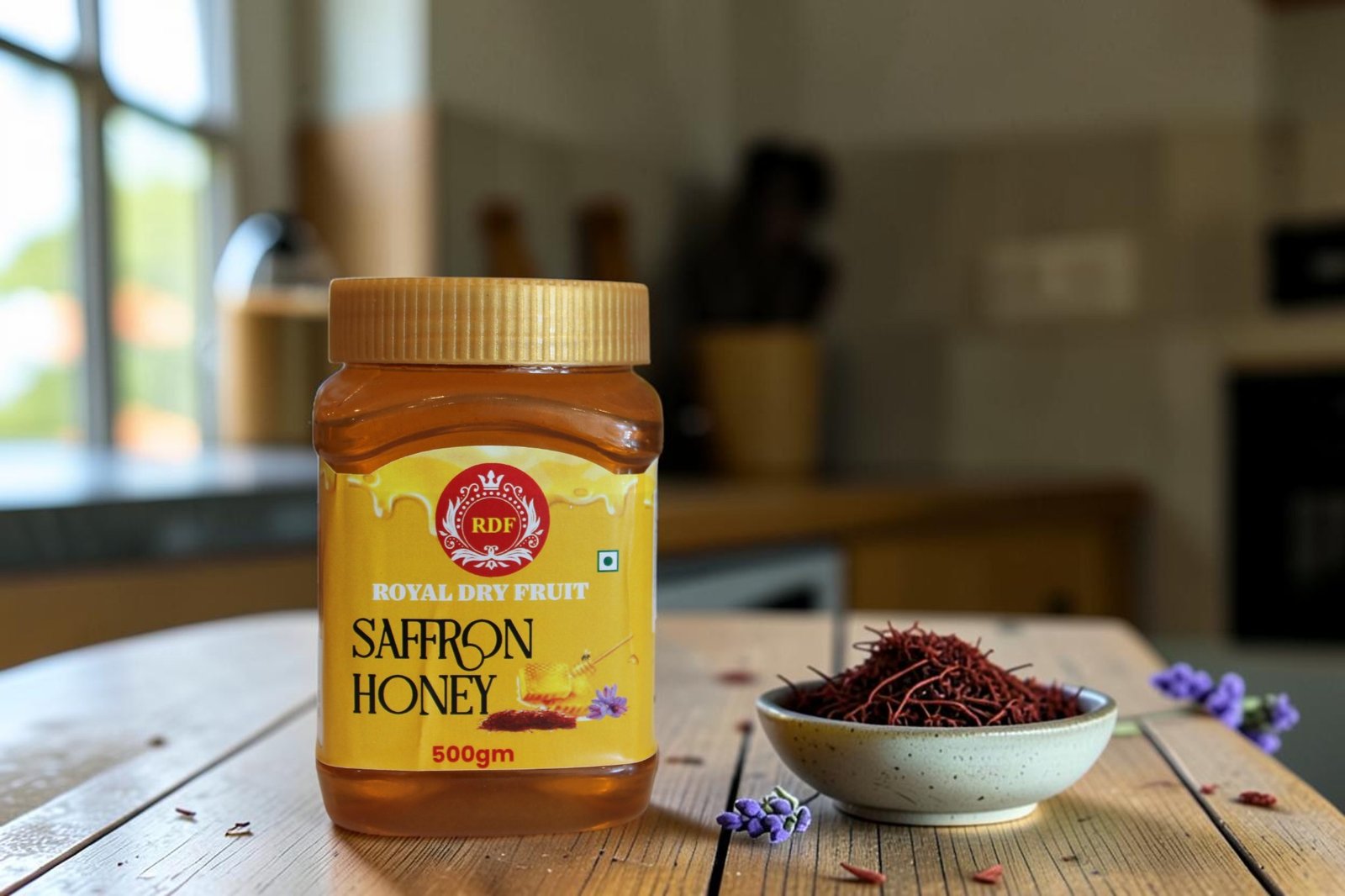 IMG_3872 Saffron Honey - 500grams - Image 1